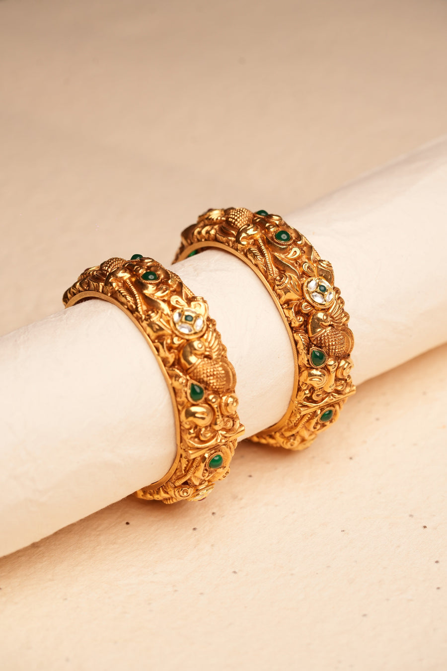 Detailed 22K gold bangle from the Gajanand catalogue